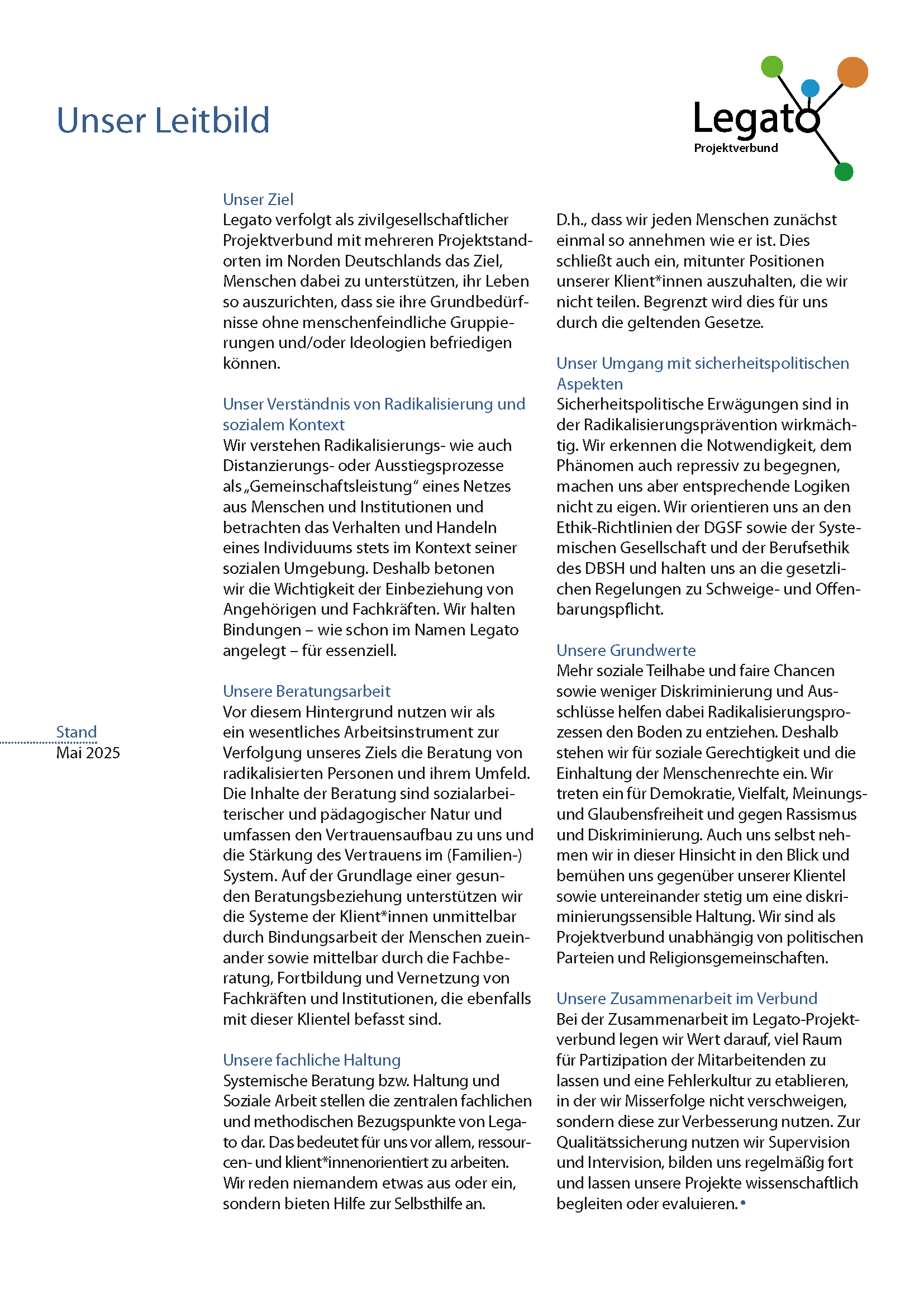 Leitbild des Legato-Projektverbund